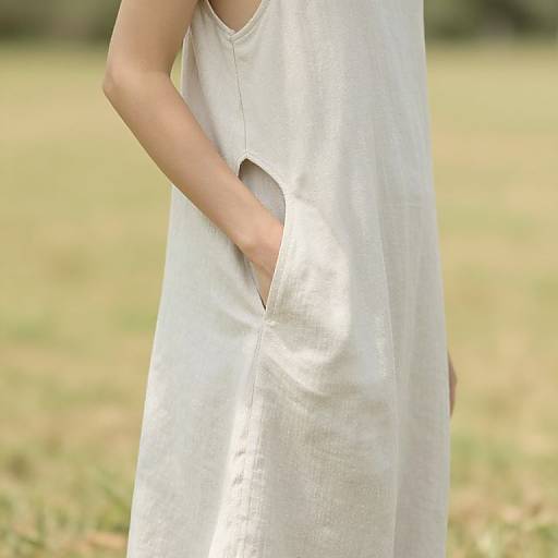 Minimalist Linen Dress with Armpit Cutout