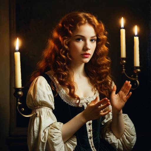 Baroque Young Woman with Candlelight