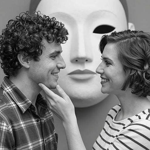 Intimate Black-and-White Couple Portrait