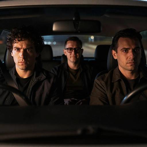 Nighttime Car Ride with Three Men