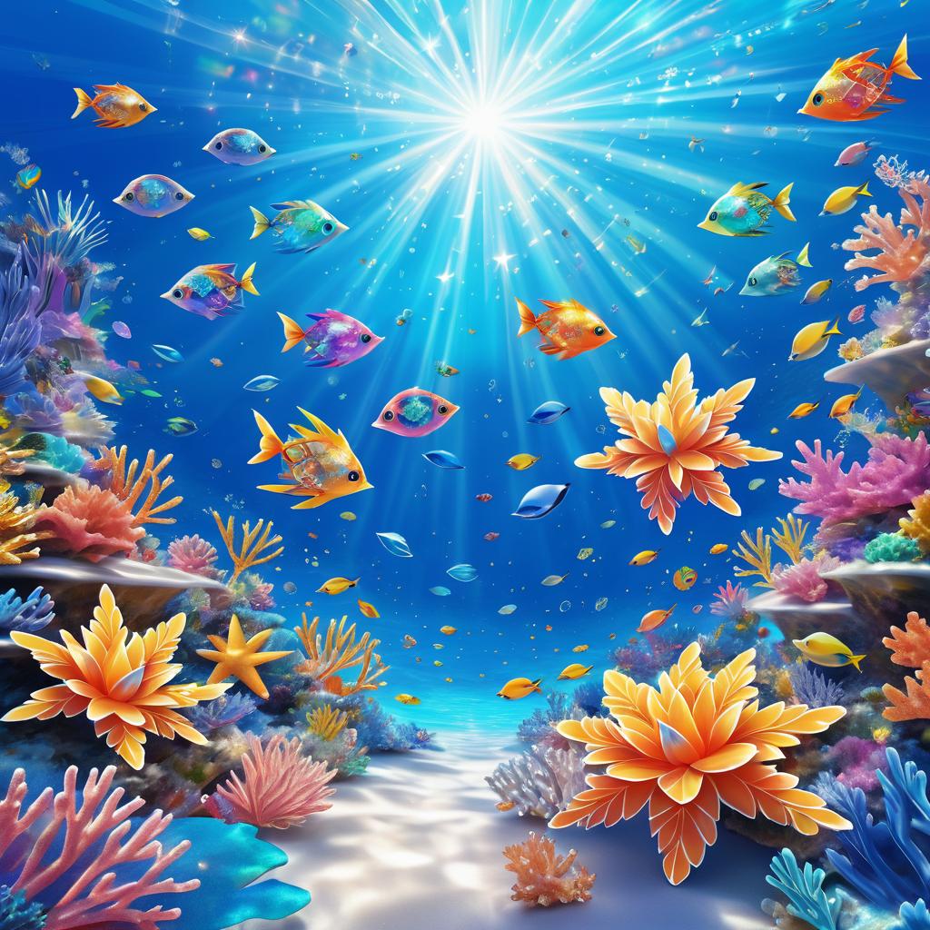 Vibrant Starmie in Tropical Ocean Scene