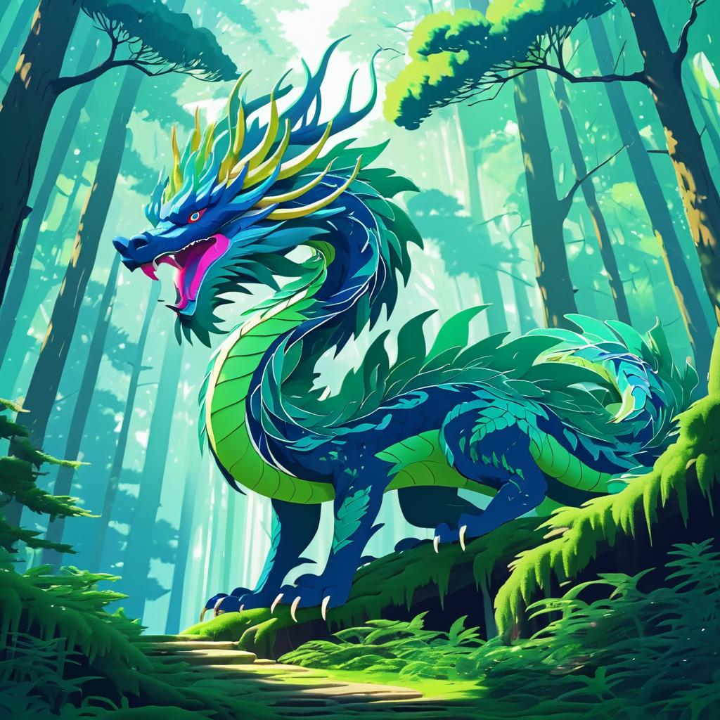 Majestic Dragon in Otherworldly Forest