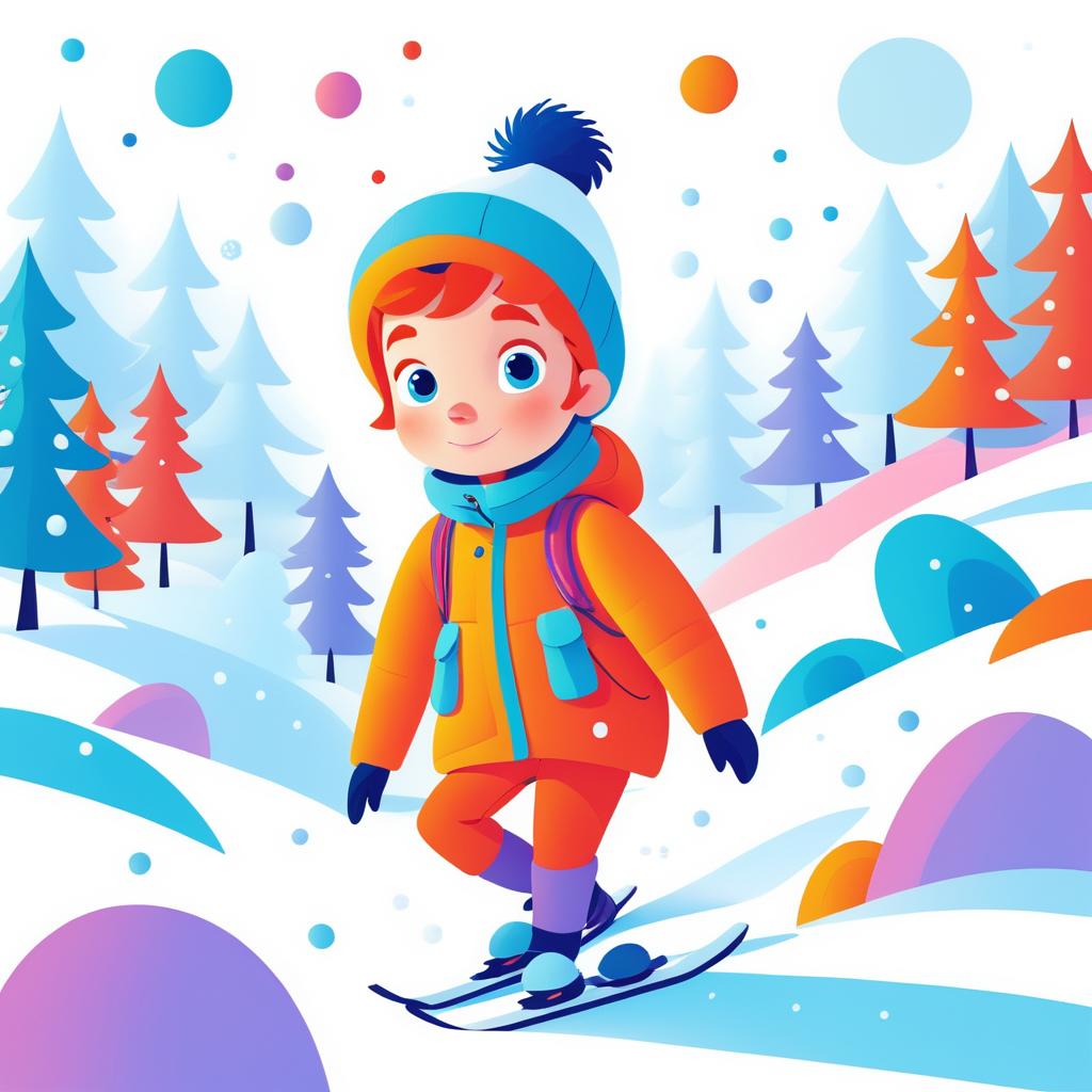 Whimsical Boy in Snowy Wonderland