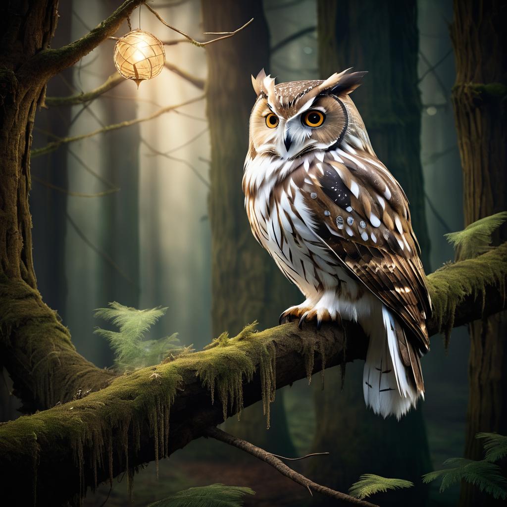 Enchanted Owl in a Mystical Forest