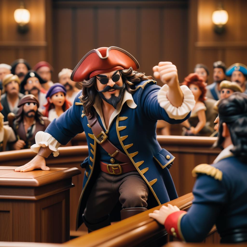 Animated Pirate Courtroom Adventure Scene