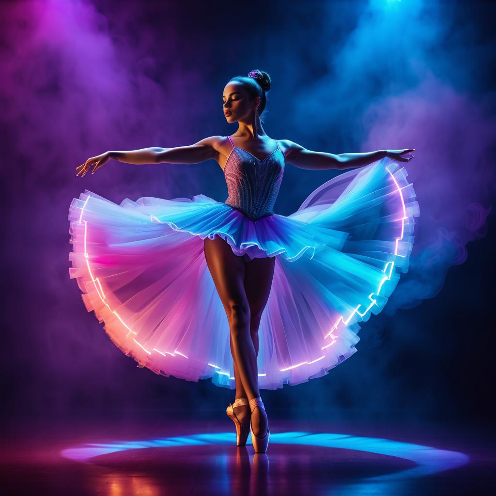 Stunning Ballerina in Neon Lights