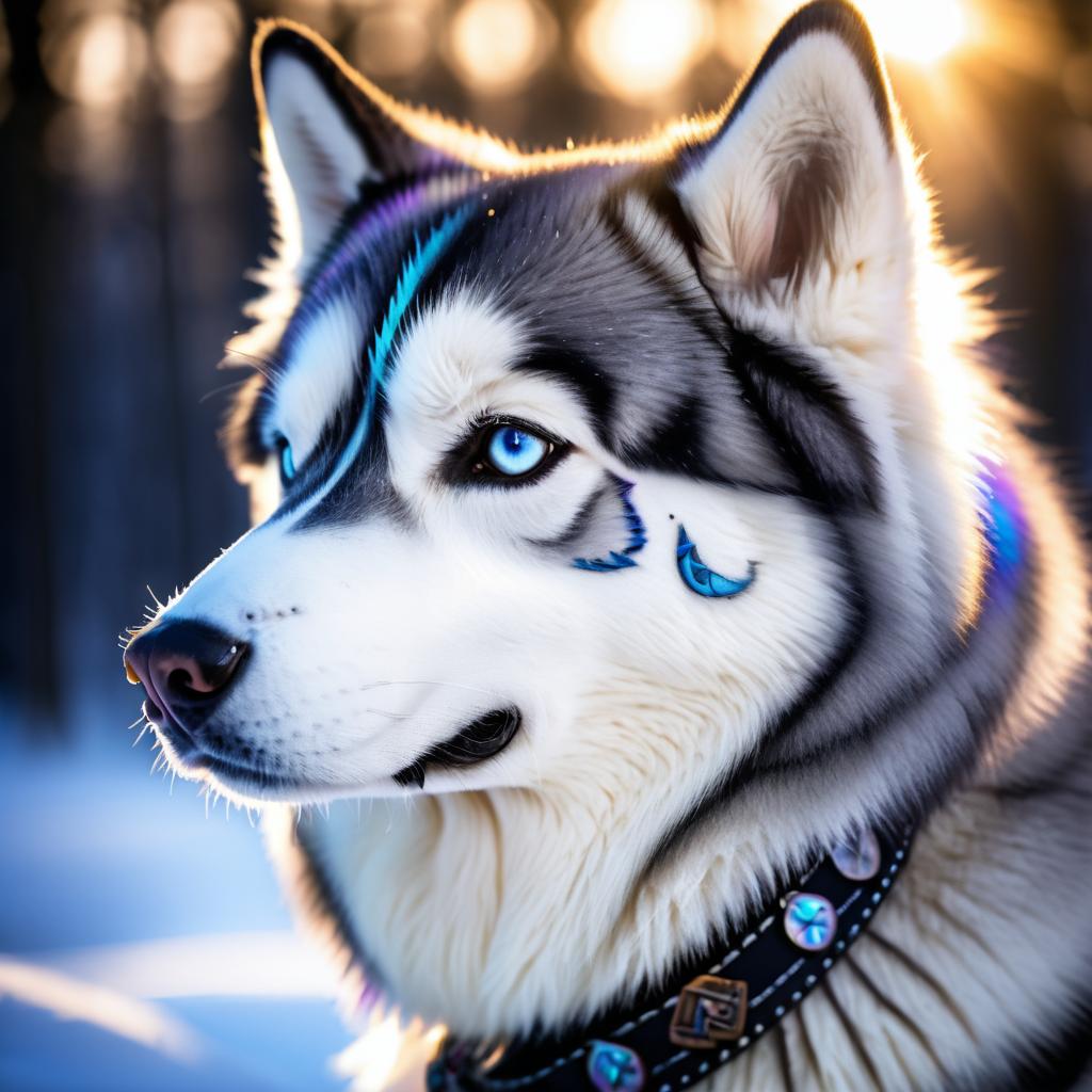 Stunning Tattooed Siberian Husky Portrait