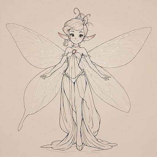 Muscular Monster Fairy Pixie Lineart Revealing