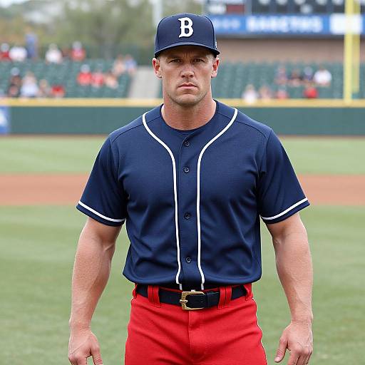 Muscular Baseball Player Portrait