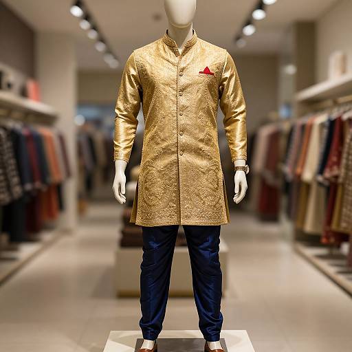 Elegant Indian Outfit on Muscular Mannequin