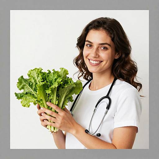 Smiling Health Professional with Greens