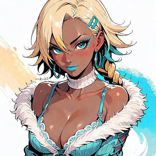 Gyaru Yukari Cyan Fashion Portrait