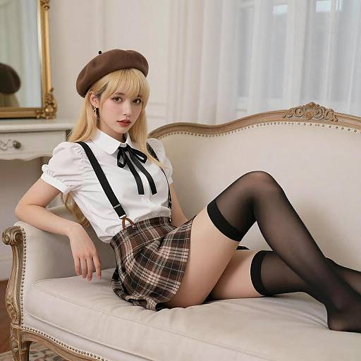 Blonde Woman in Vintage Fashion