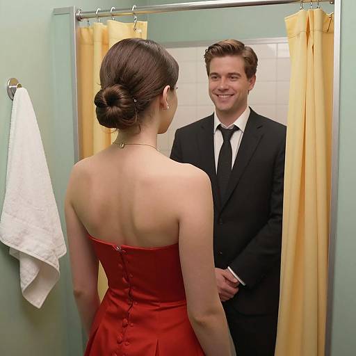 Elegant Encounter Behind Shower Curtain