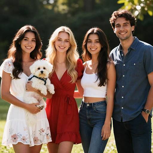 Joyful Outdoor Portrait of Four Friends