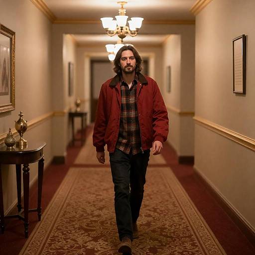 Stylish Man in Elegant Hallway Scene