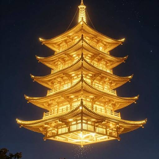 Glowing Golden Pagoda of Pages