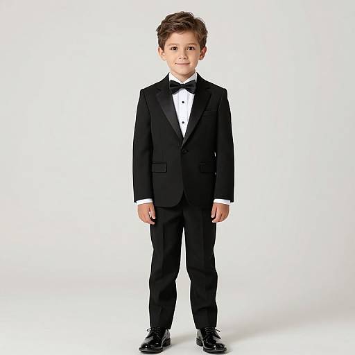 Boy in Black Tuxedo with Bow Tie