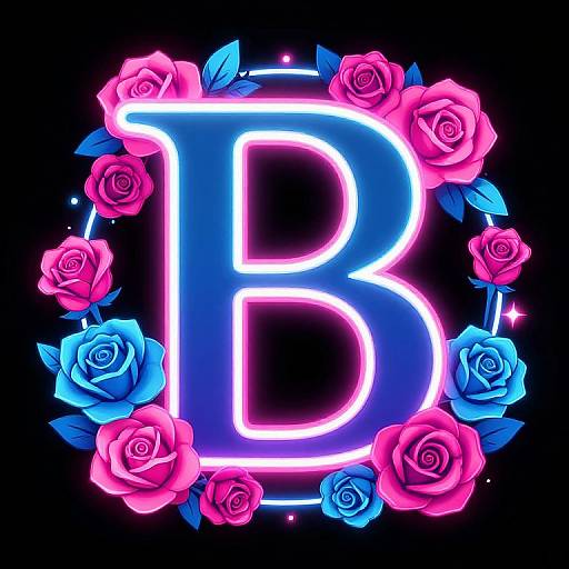 Neon Floral Visual Novel Logo
