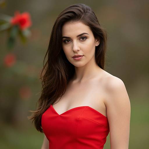 Beautiful Woman in Red Dress