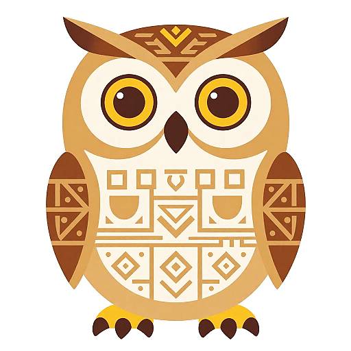 Owl Synth with Aztec Motifs