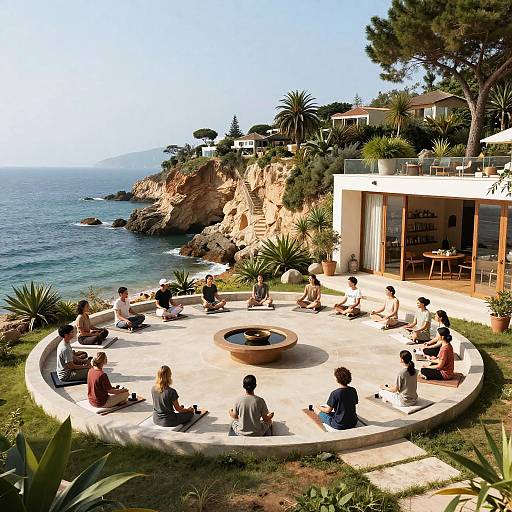 Seaside Cliff Meditation Retreat with Amphitheater