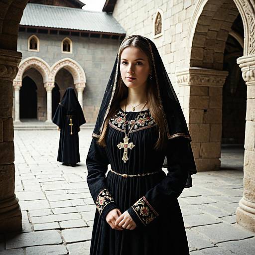 Young Woman in Traditional Russian Orthodox Dress