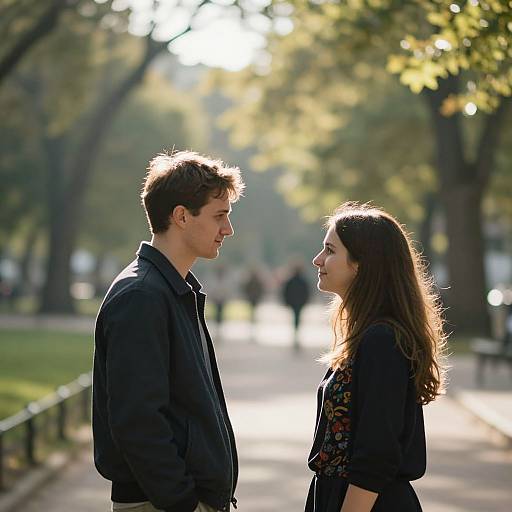 Sunlit Park Silhouettes with Bokeh