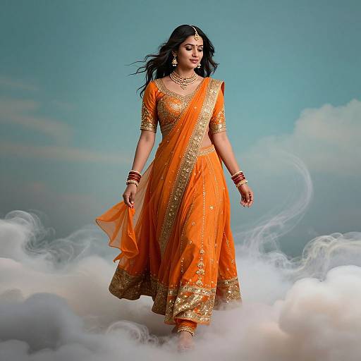 Graceful Indian Woman in Vibrant Attire