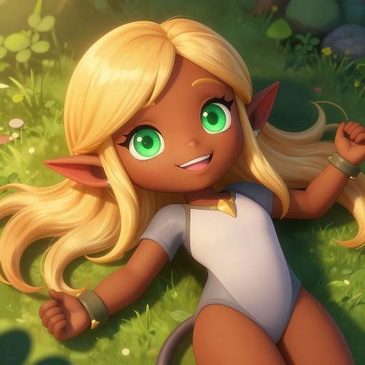 Dark-Skinned Elf with Vibrant Eyes