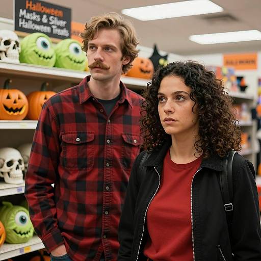 Halloween Store Encounter: A Festive Photo