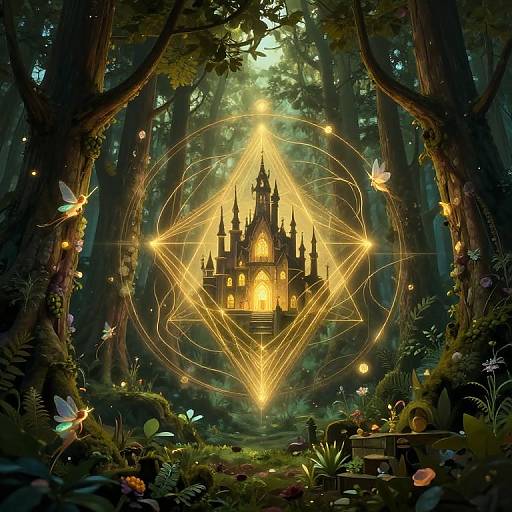 Inverted Mystical Forest with Fairies