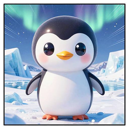 Cheerful Chibi Arctic Penguin Researcher