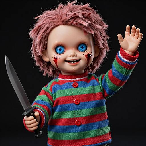 Sinister Doll with Messy Pink Hair