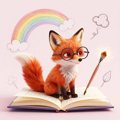 Bookish Fox and the Magic Paintbrush