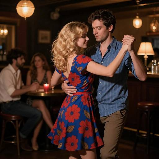 Cozy Bar Dance in Warm Light