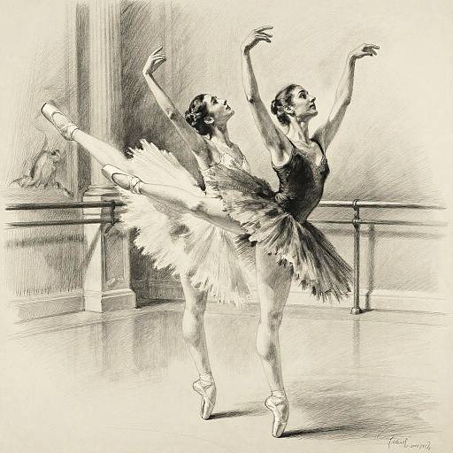 Degas Style Ballet Dance Sketch