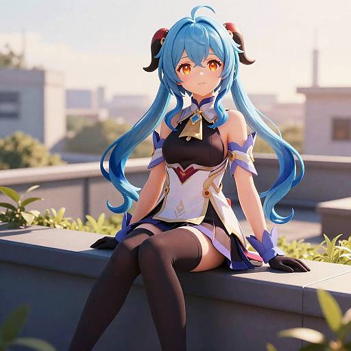 Aether in Serafuku at Golden Hour