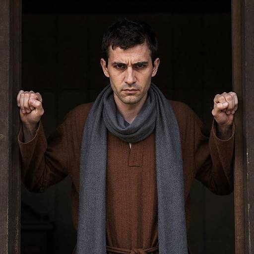 Intense Portrait of a Man in Robe