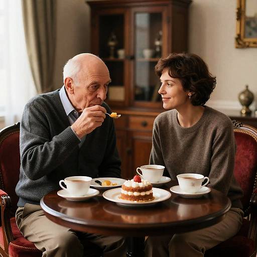Tea Time with Friends in a Cozy Room