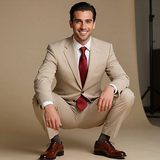 Confident Man in Tailored Suit