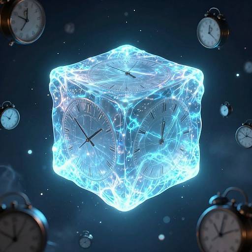 Ethereal Bioluminescent Cube and Time