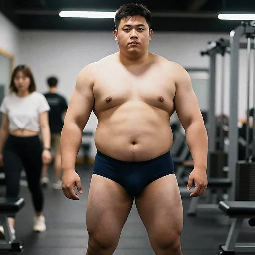 Asian Male Bodybuilder in Boxer Briefs