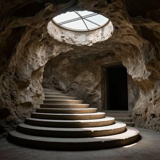 Mystical Circular Stone Staircase Light