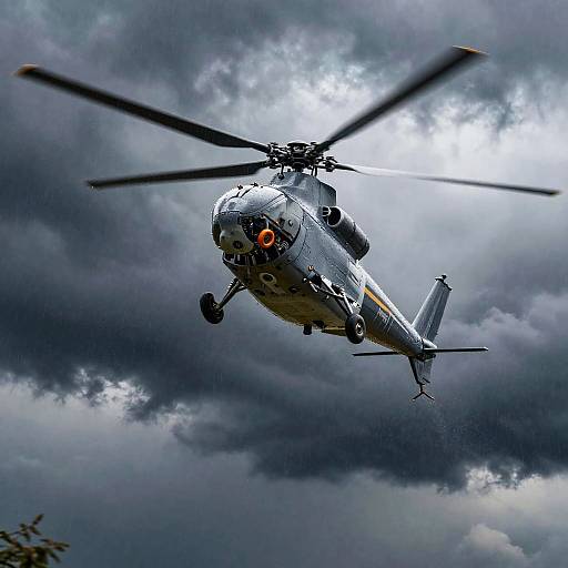 Helicopter Mid-Air Storm Stunt