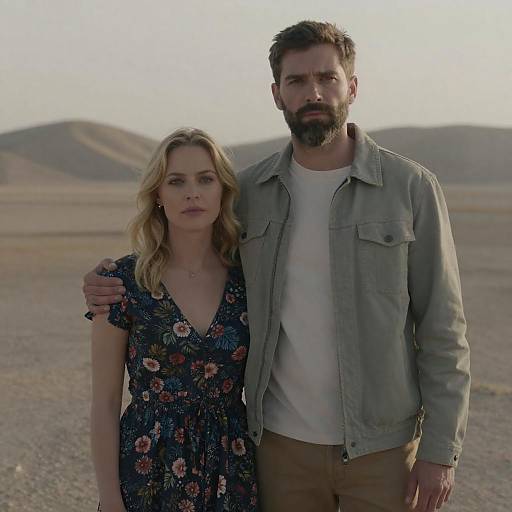 Couple in Barren Landscape Photograph