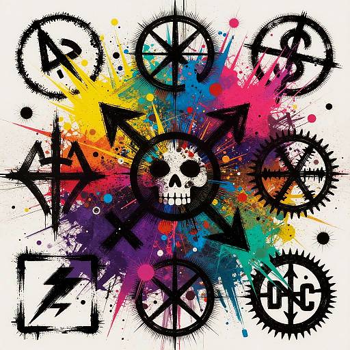 Vibrant Grindcore Punk Album Cover