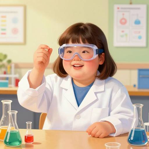 Cheerful Nerdy Girl Science Experiment