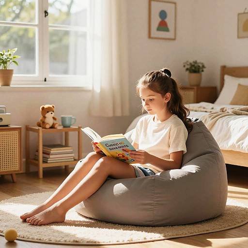 Cozy Bedroom Reading Scene