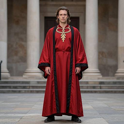 Man in Red and Black Robe
